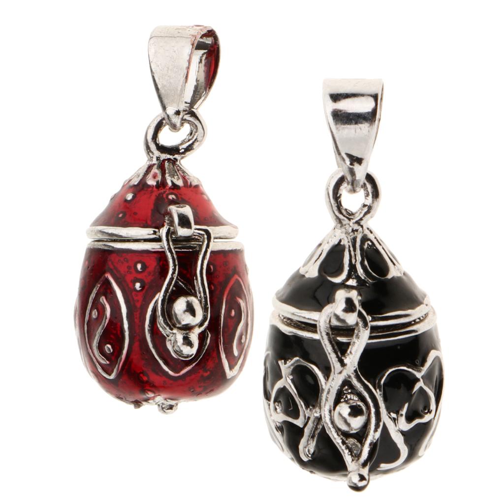 2 Pieces Enamel Openable Cremation Keepsake Urn Pendant for Necklace Pendant