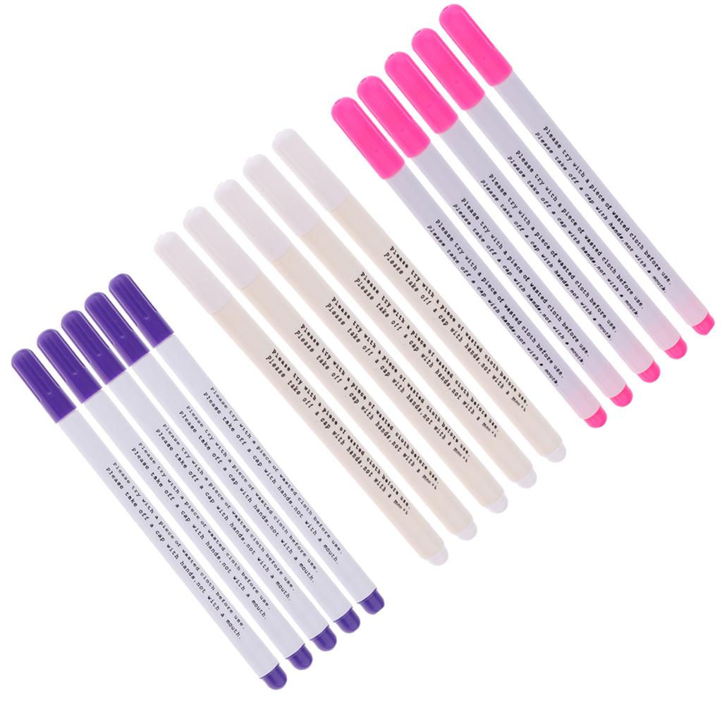 15 Pieces Water Erasable Pen Tailor Vanishing Marker Water Soluble Pens
