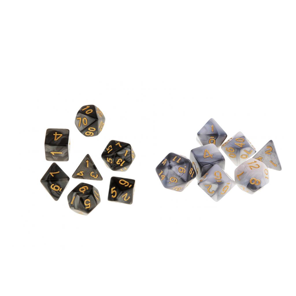 14pcs Polyhedral Dice Set 16mm D4 D6 D8 D10 D12 D20 Die for DND D&D 40K Game