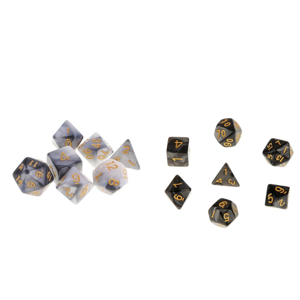 14pcs Polyhedral Dice Set 16mm D4 D6 D8 D10 D12 D20 Die for DND D&D 40K Game