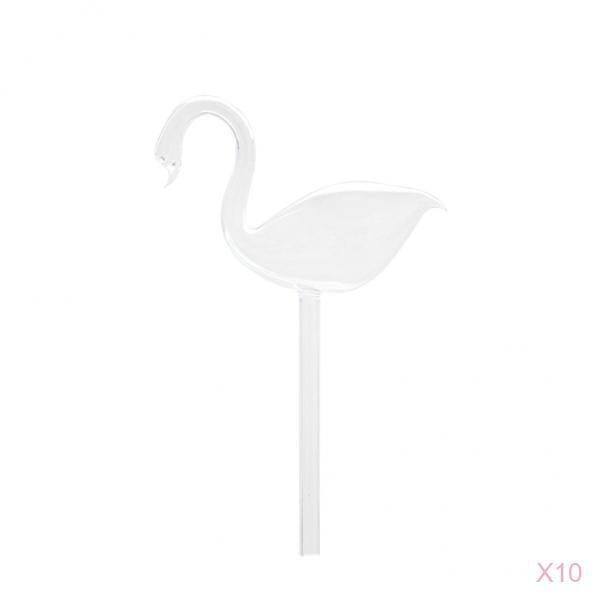 10Piece Automatic Glass Swan Simple Watering Device Plant for Garden Flower