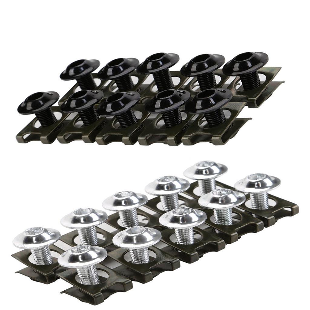 20x Motorcycle CNC M6 Fairing Bolts Kit Fastener Clips Washes Screws Nuts