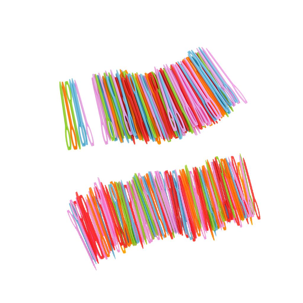 200pcs Plastic Sewing Needles for Kid Wool Cross Stitch Knitting Crochet 7cm