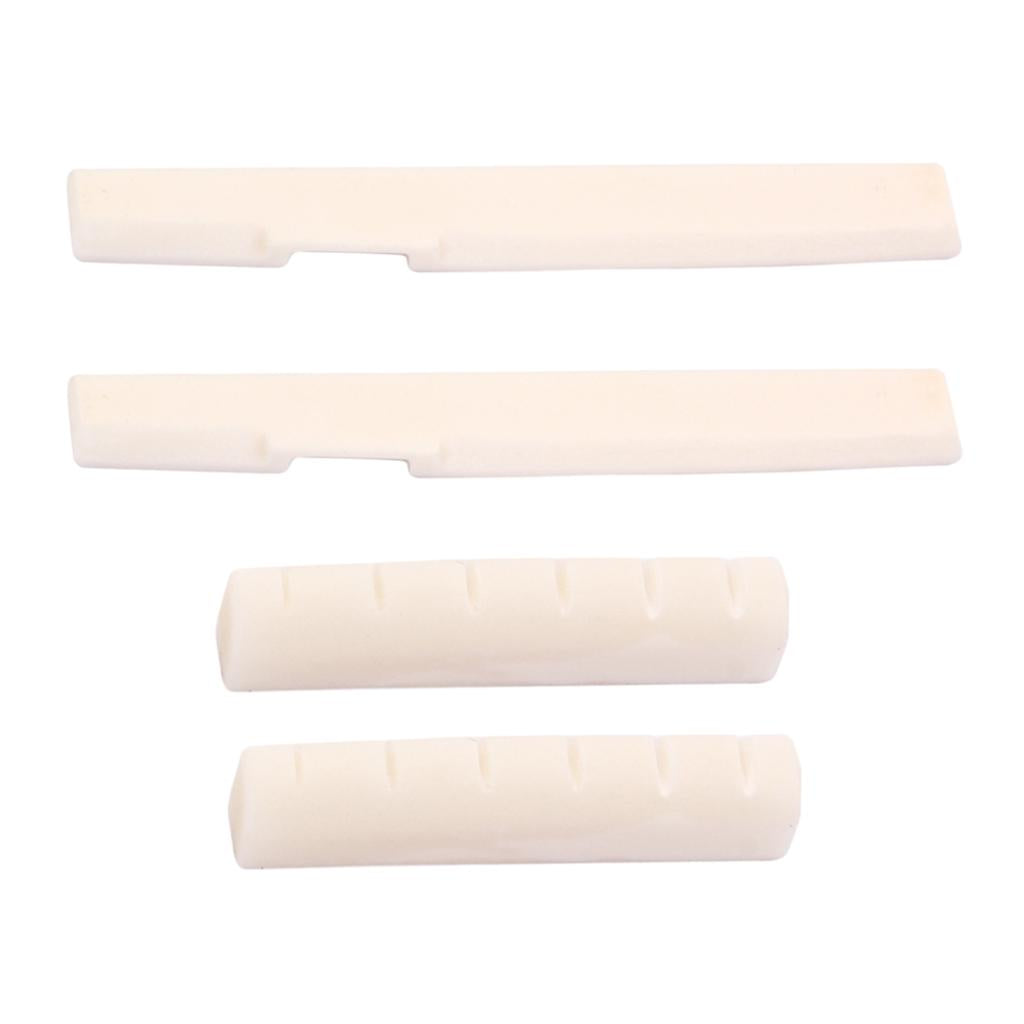 2 Sets Bone Bridge Saddle Nut for 6 String Acoustic Guitar Parts