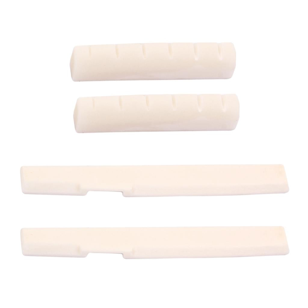 2 Sets Bone Bridge Saddle Nut for 6 String Acoustic Guitar Parts