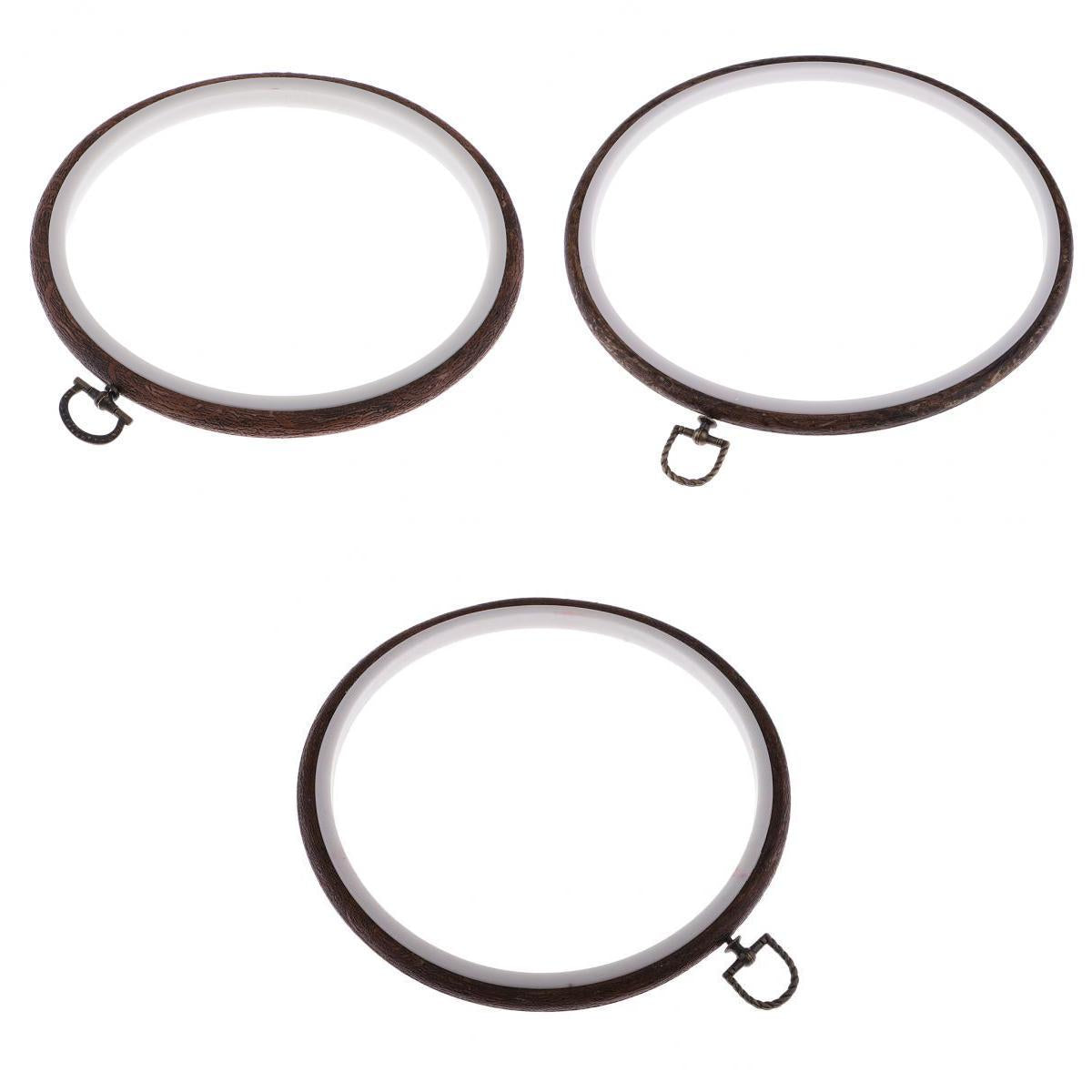 3Pcs Wood Embroidery Hoop Ring Cross Stitch Circle Frame Sewing Craft Tools