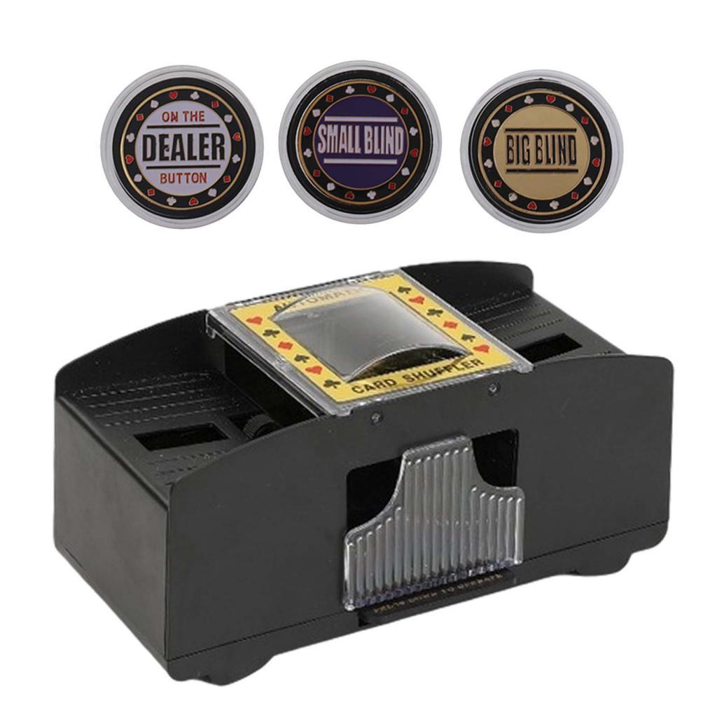 Automatic Pokers Card Shuffler Casino Playing Shuffling Machine w/ Dealer