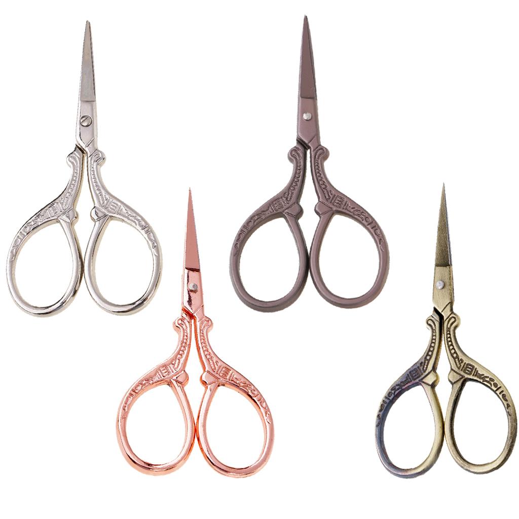 4Pcs Vintage Steel Sewing Embroidery Scissors Cross Stitch Cutting Tool