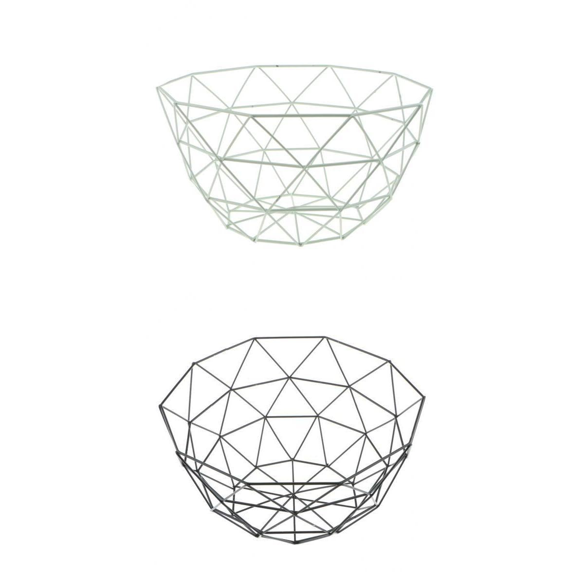 2 x Metal Wire Fruit Basket Bowl Food Serving Dish Candy Biscuit Snack Bowl