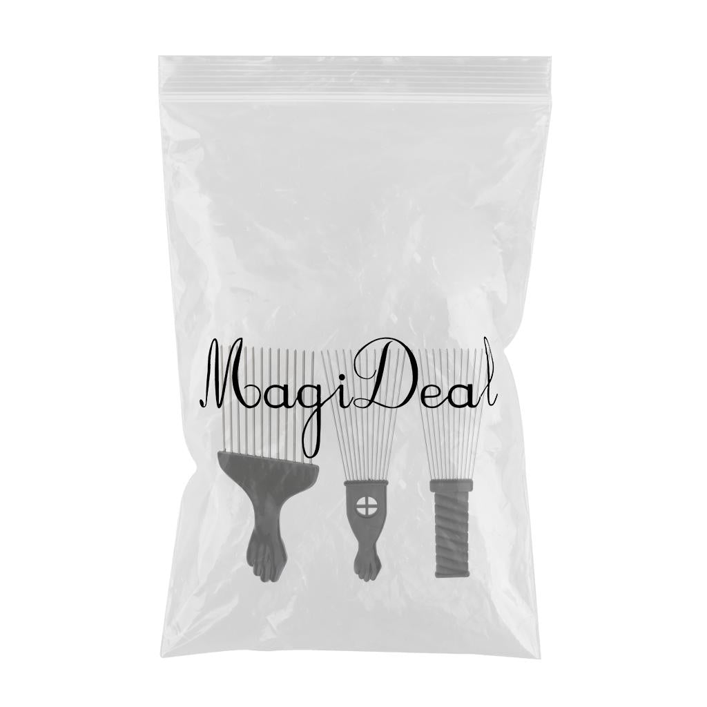 3x Stainless Steel Salon Hair Cutting Styling Hairdressing Barber Brush Comb