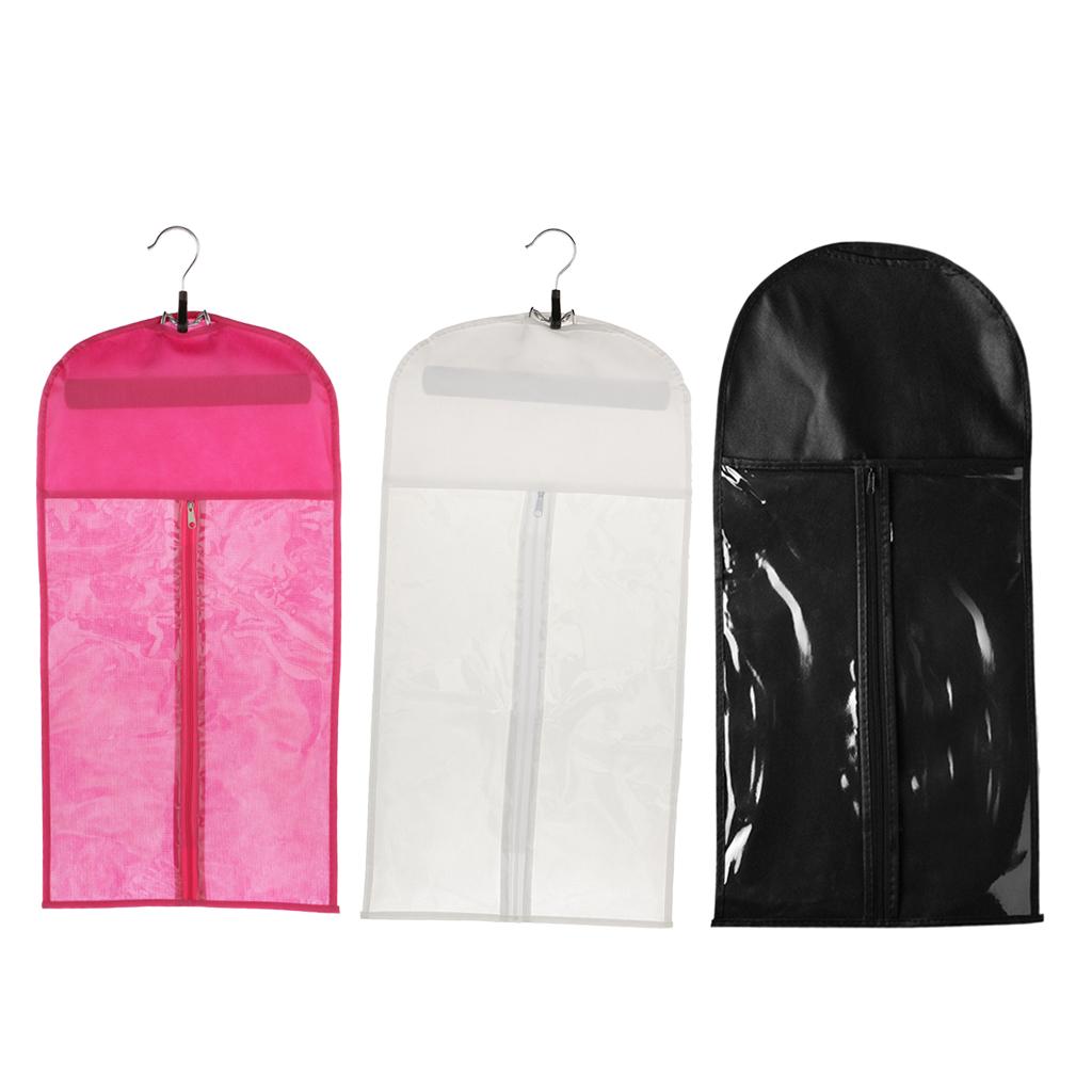3x Dustproof Hair Extensions Wig Stand Storage Hanger Bag Holder Protector