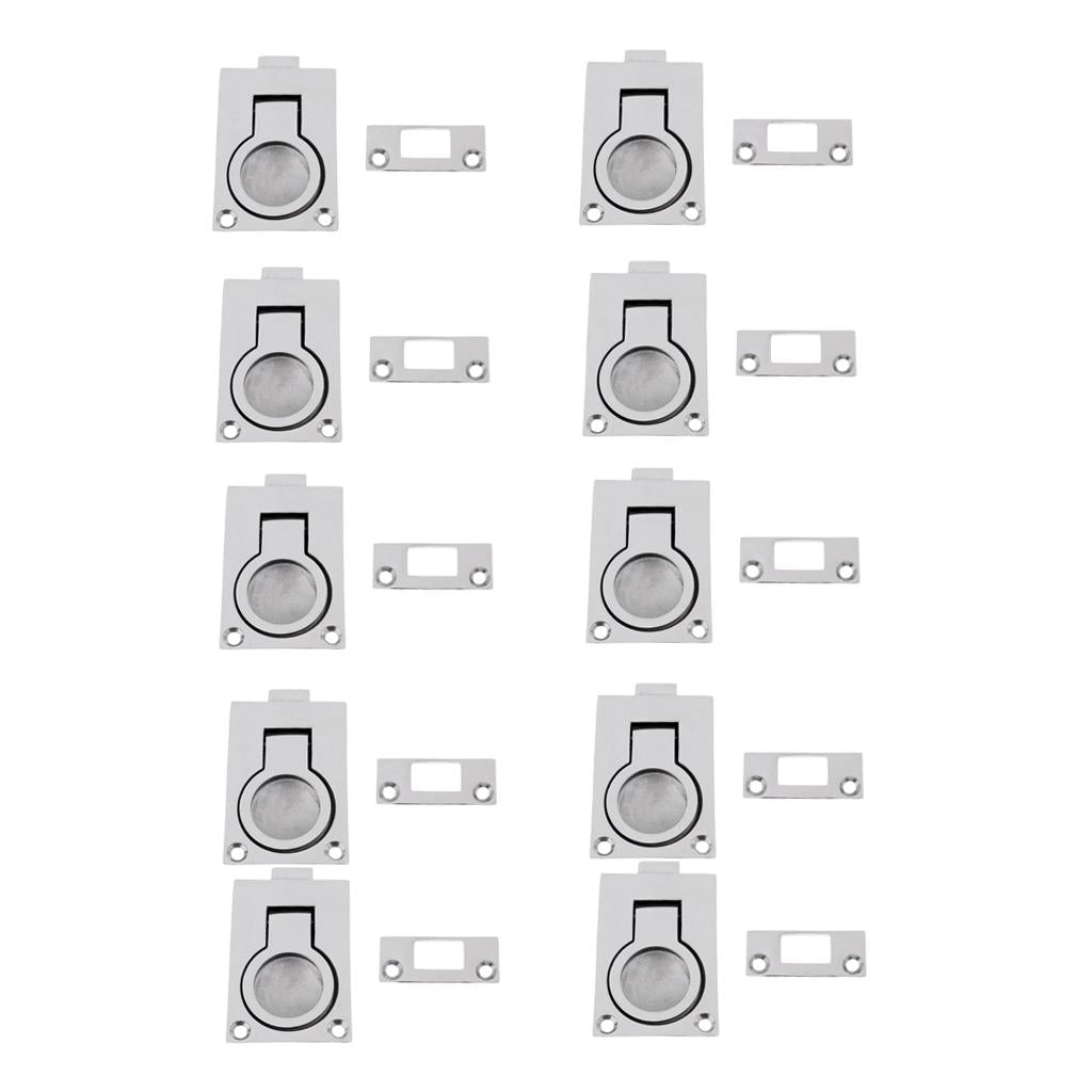 10pcs Boat Door Hatch Cabinet Lift/Pull Ring Slam Latch 316 Stainless Steel