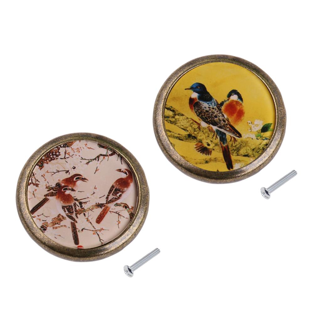 2Pcs Vintage Cabinet Door Drawer Bin Dresser Handle Pull Knob Hardware 9#