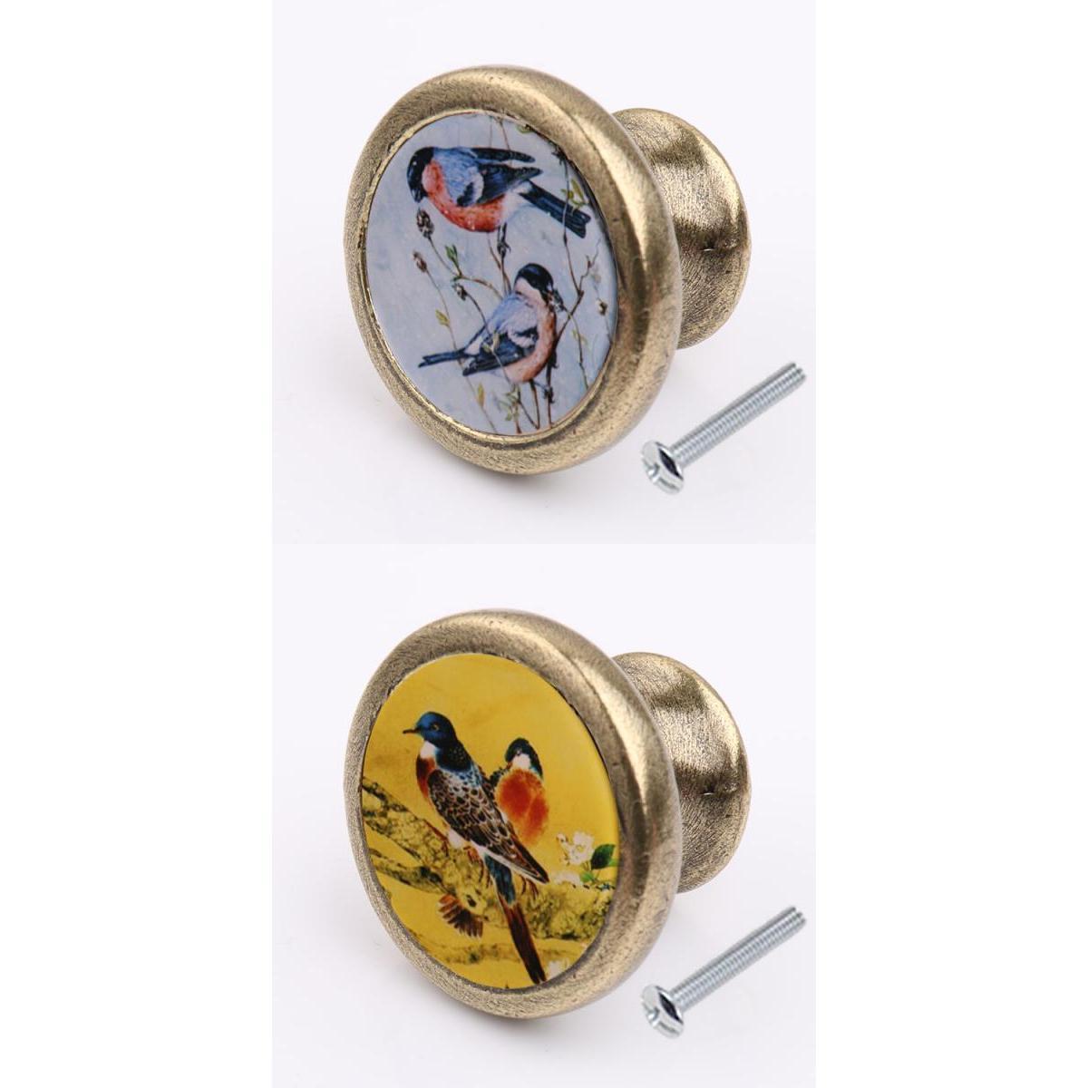 2Pcs Vintage Cabinet Door Drawer Bin Dresser Handle Pull Knob Hardware 8#