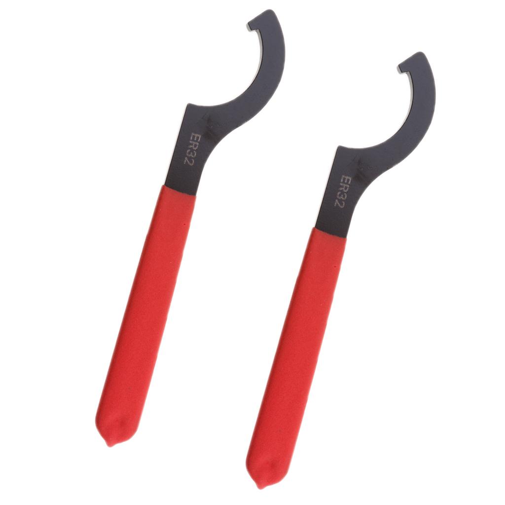 2 Pieces ER-32 Spanner Hook Wrench for ER Chuck Nut ER 32 ER32 Hook