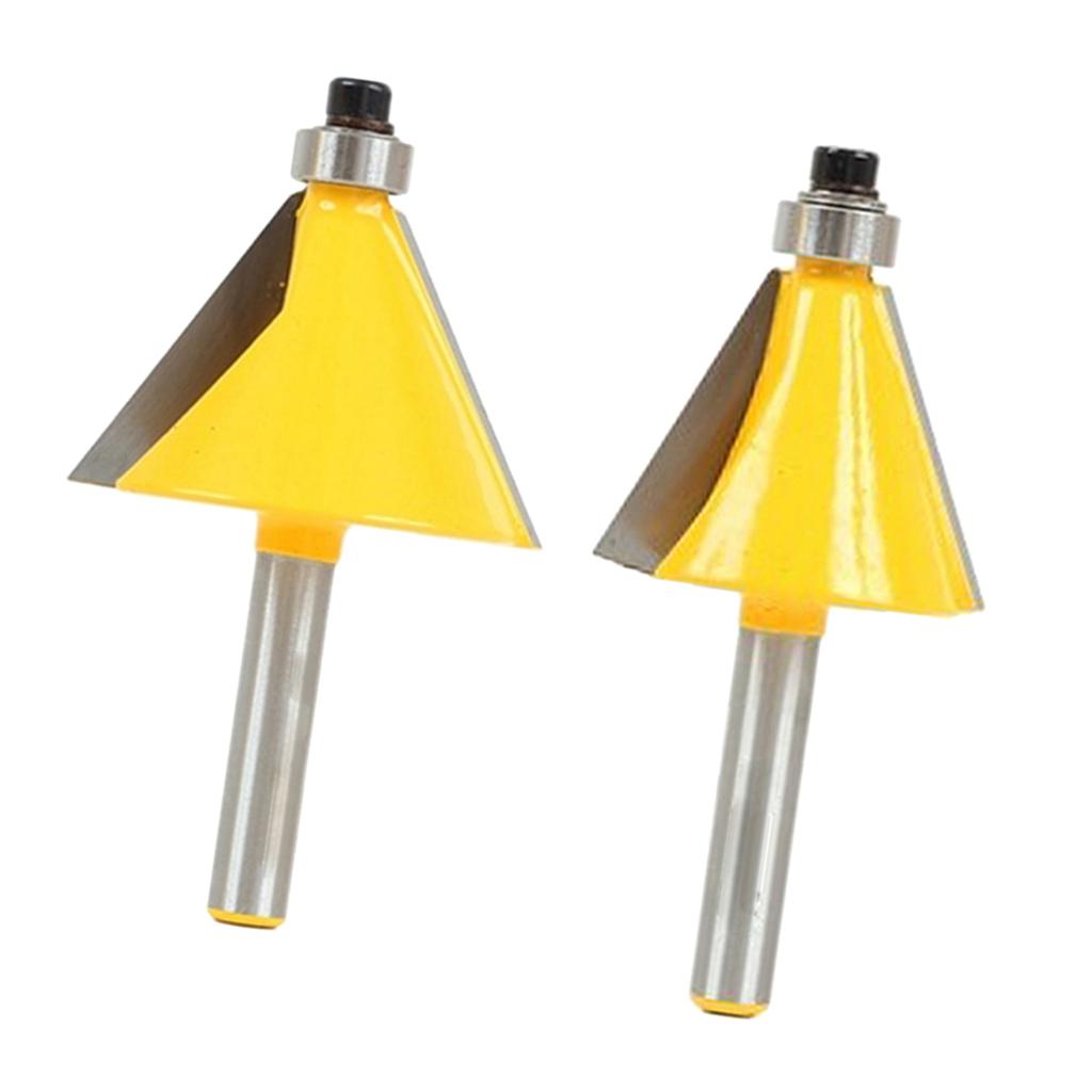2Pieces 15 Degree & 30 Degree Chamfer Edge Forming Router Bit - 1/4 Shank"