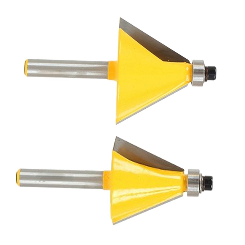 2Pieces 15 Degree & 30 Degree Chamfer Edge Forming Router Bit - 1/4 Shank"