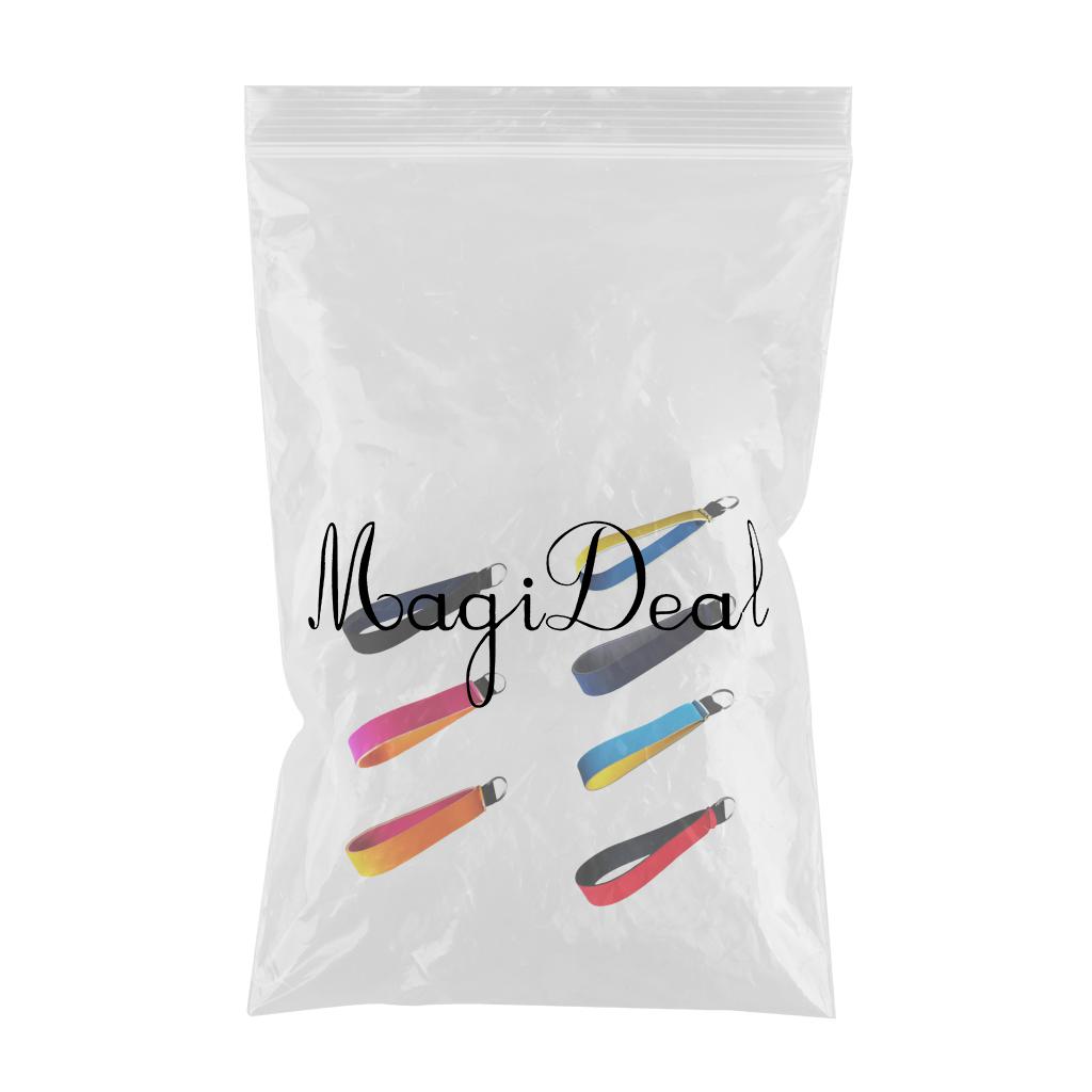 7 Pieces Neoprene Wristlet Keychain Wrist Strap Band Key Holder Split Ring