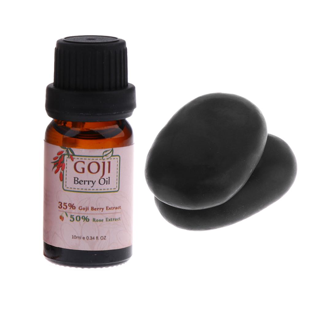 10ml Natural Moisturizing Essential Oil Rose Aromatherapy with Massage Stone