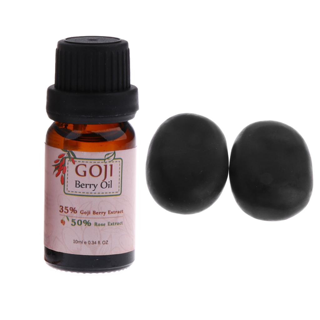 10ml Natural Moisturizing Essential Oil Rose Aromatherapy with Massage Stone