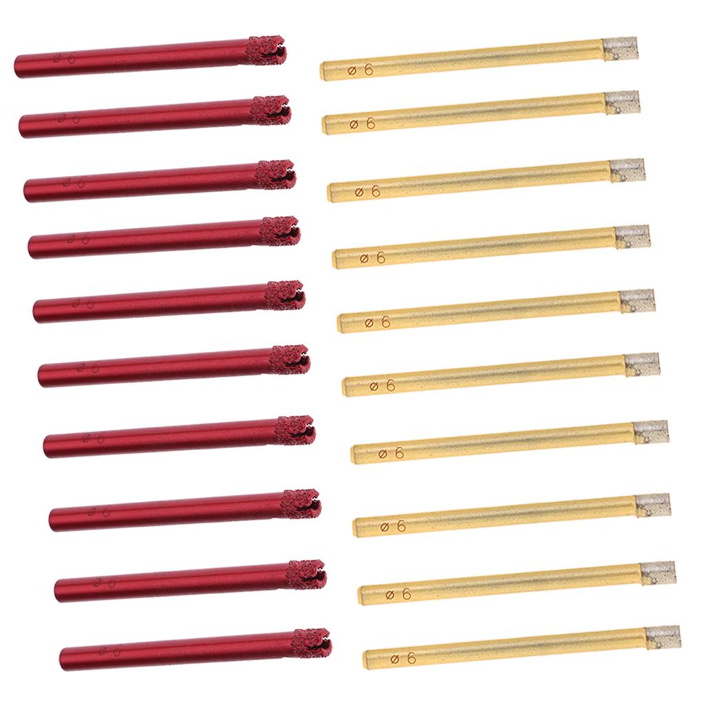 20x Diamond Holesaw Tile Ceramic Glass Slate Porcelain Marble Drill Bits 6mm