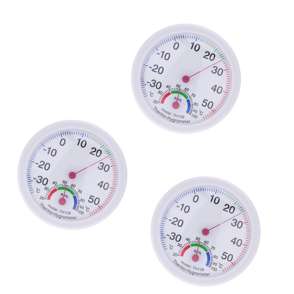 3 piece Mini Indoor Analog Temperature Humidity Meter Thermometer Hygrometer