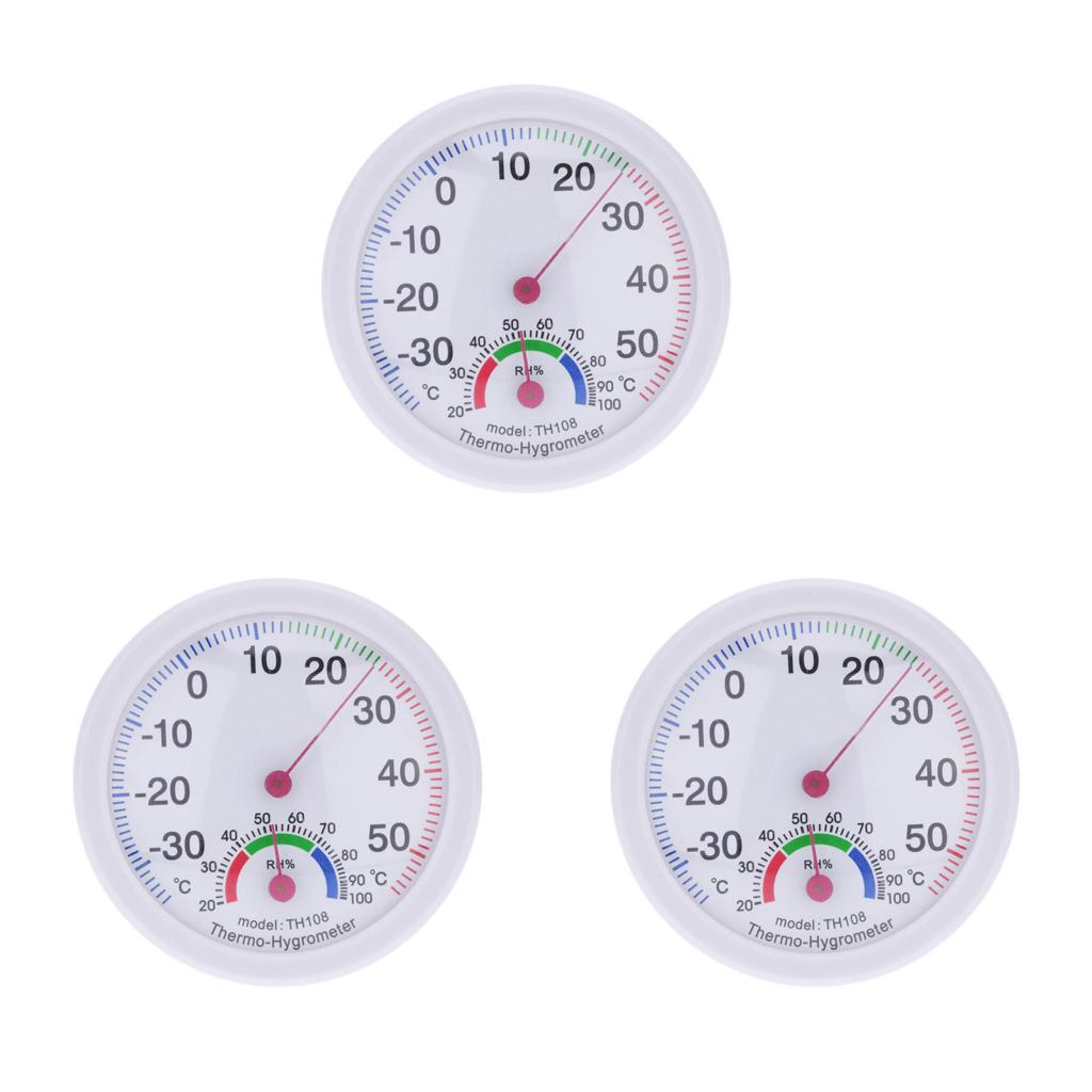 3 piece Mini Indoor Analog Temperature Humidity Meter Thermometer Hygrometer