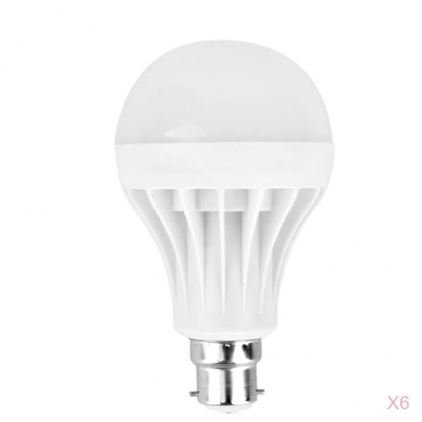 6Pieces B22 7W LED Bayonet Bulbs Energy Saving Lamp White Light 220V