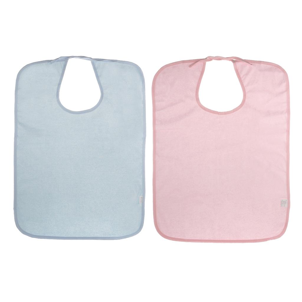 2 Pieces Adult Disability Bib Mealtime Cloth Protector Apron Waterproof