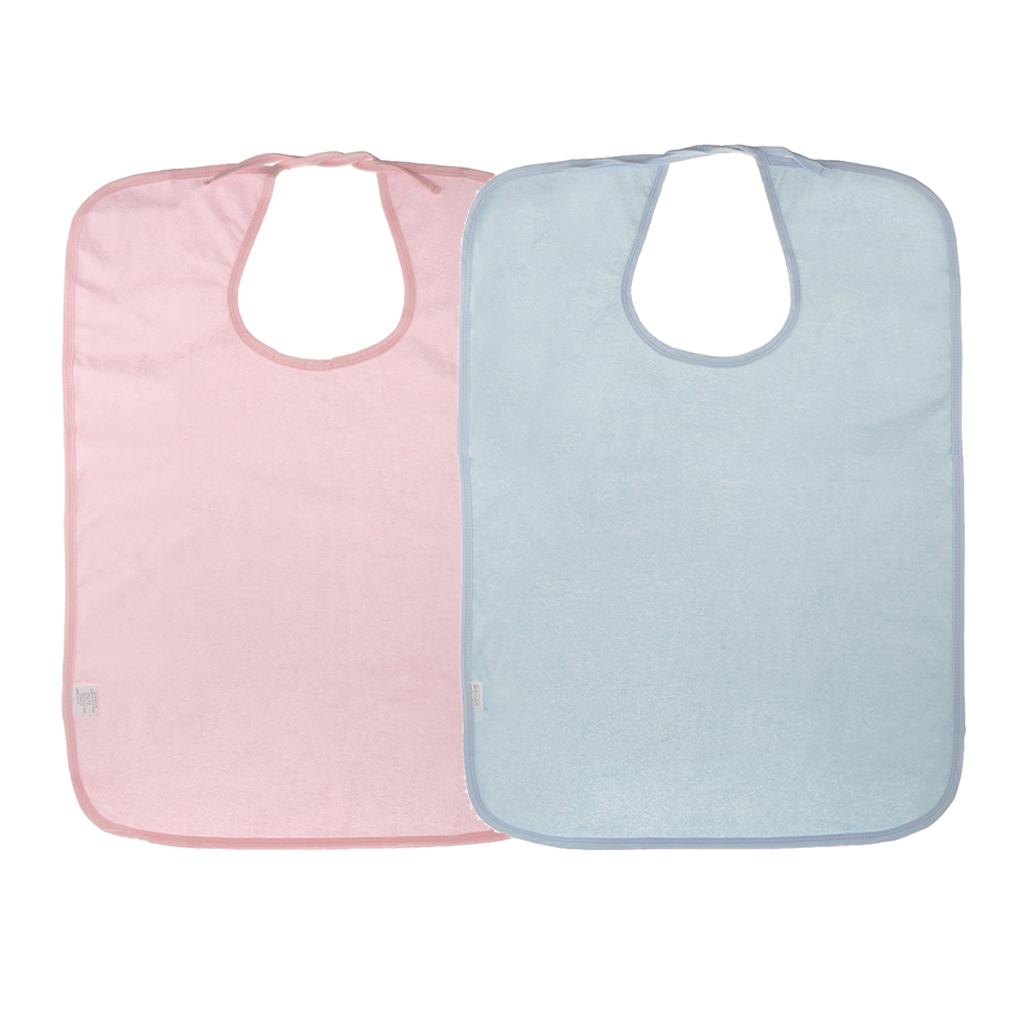 2 Pieces Adult Disability Bib Mealtime Cloth Protector Apron Waterproof
