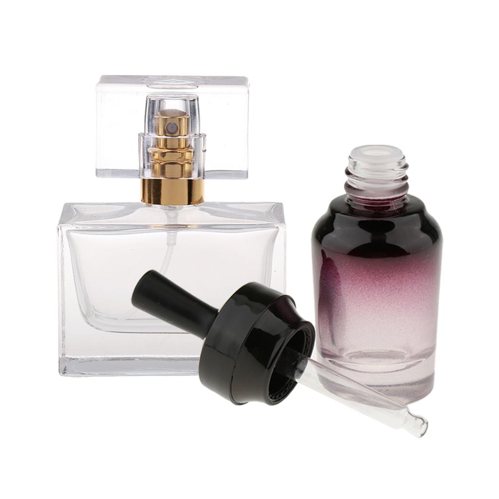 2 Pieces Glass Dropper Bottles Essential Oil Perfume Mist Vials 20ml 30ml