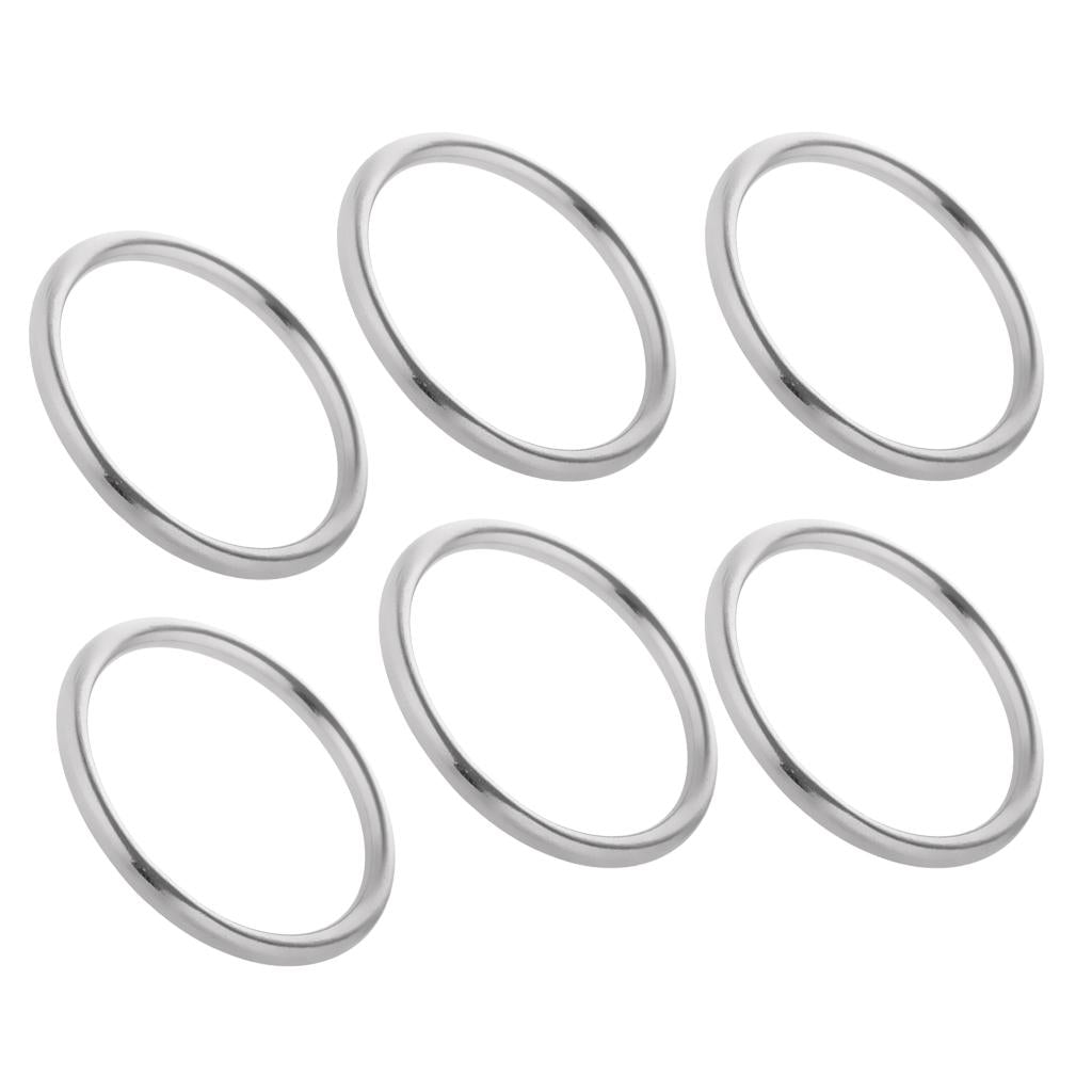 6 Pieces 304 Stainless Steel Seamless Welding Round O Rings 3x25mm