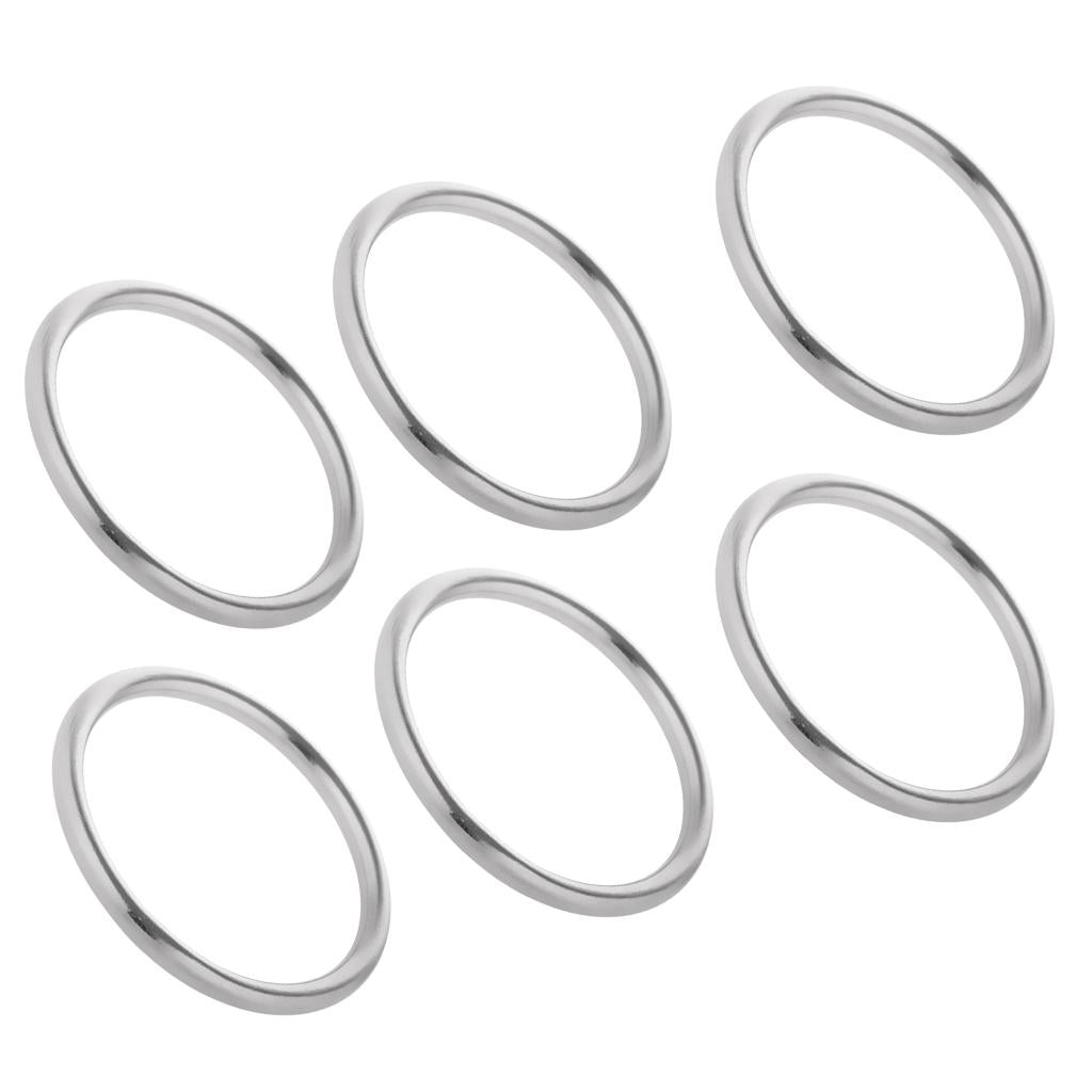 6 Pieces 304 Stainless Steel Seamless Welding Round O Rings 3x25mm