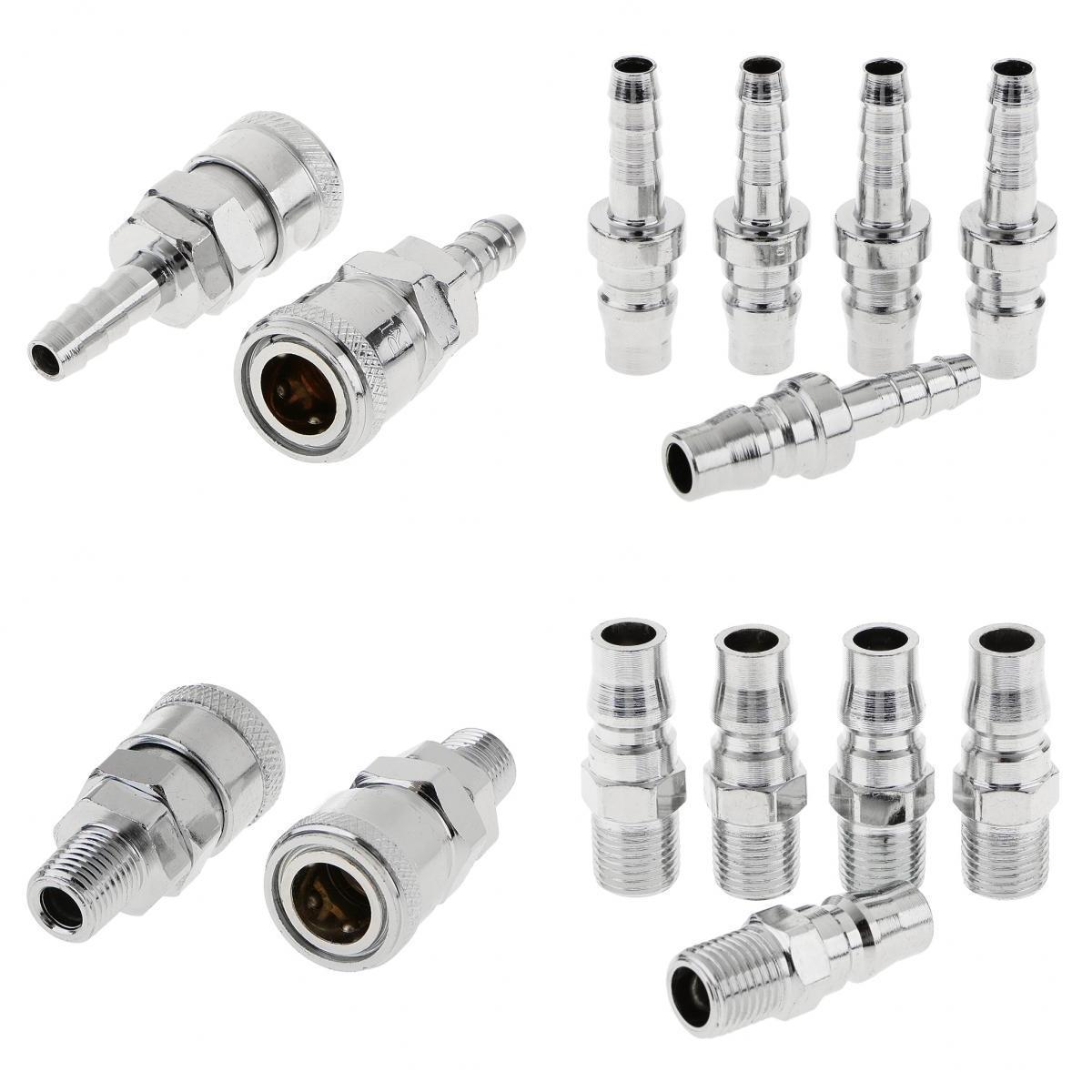 14 Pieces Air Line Hose Coupling Coupler Connector Compressor Set