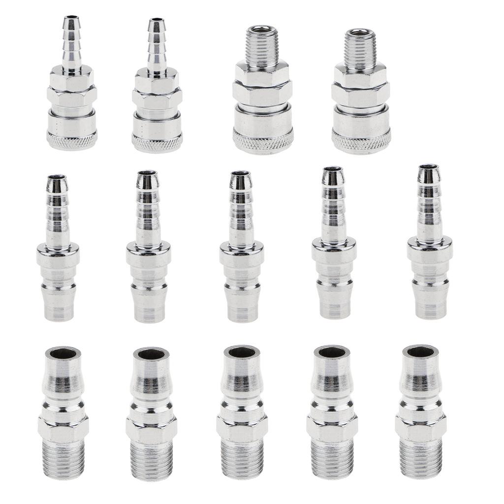 14 Pieces Air Line Hose Coupling Coupler Connector Compressor Set