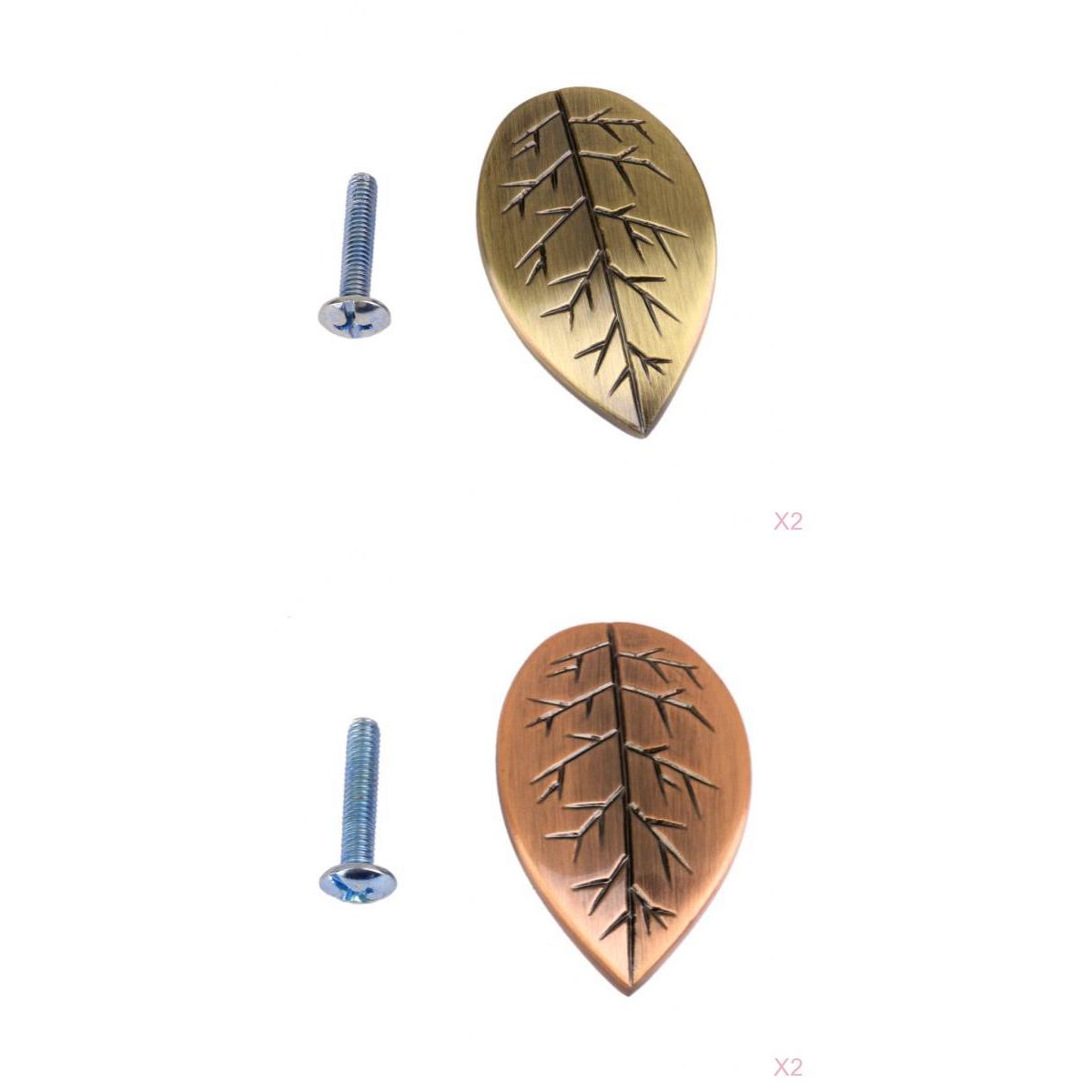4-Pieces Leaf Shaped Cabinet Door Drawer Bin Handle Pull Knob DIY Decor