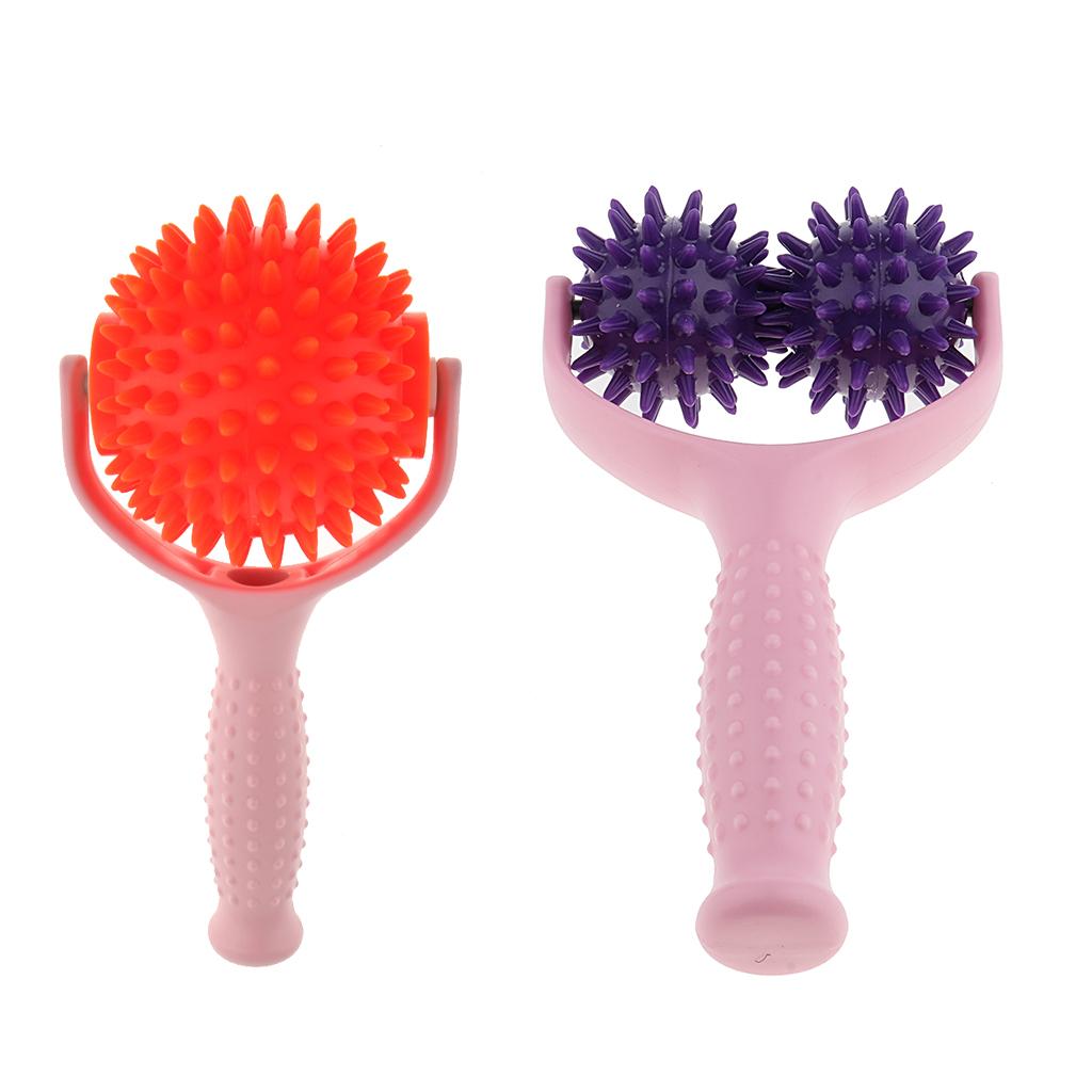 2 Pieces Acupuncture Full Body Muscle Massage Roller Spiky Ball Massager