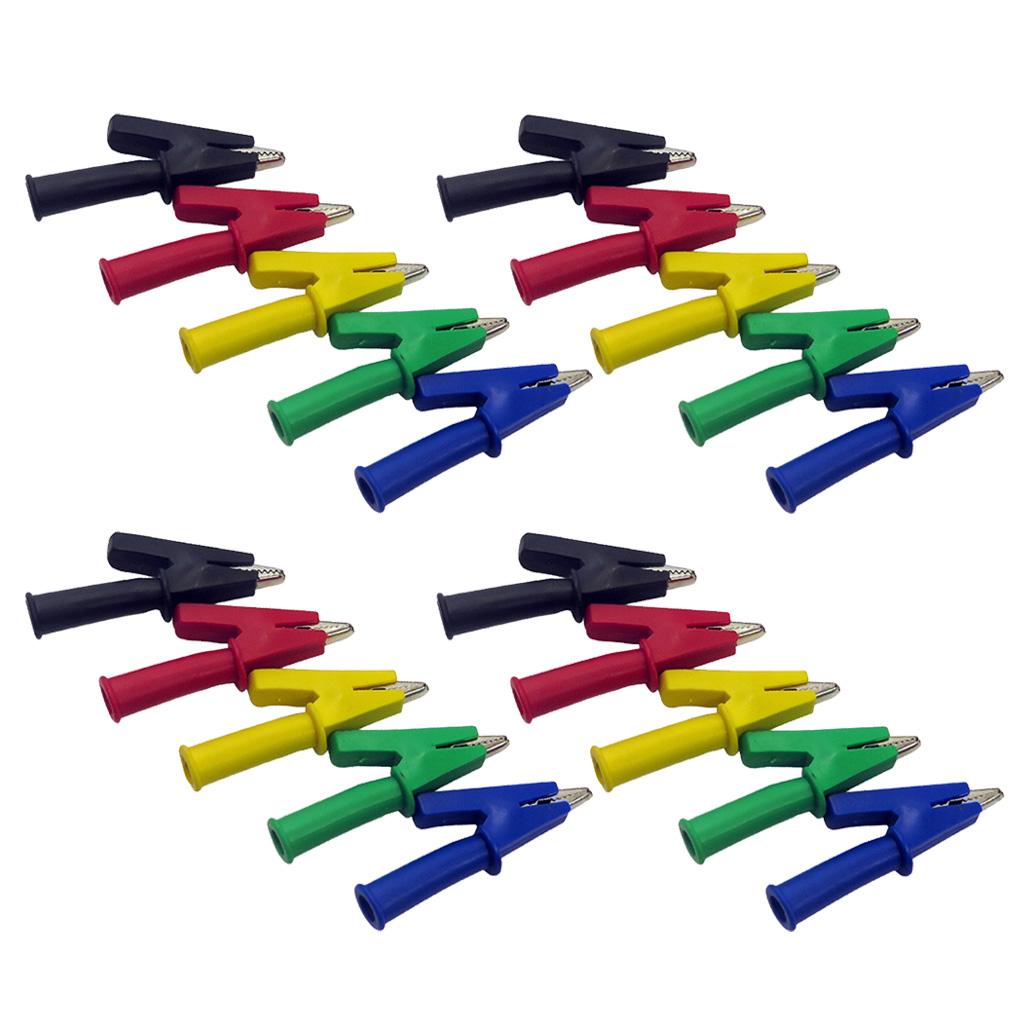 20 Pieces Test Lead Crocodile Alligator Clips with 4mm Banana Socket