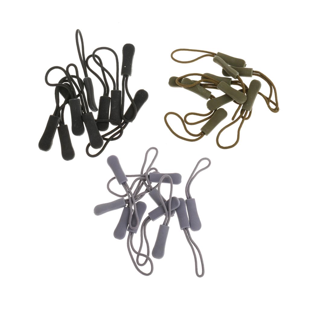 30pcs Non-slip Zipper Pull Cord Zip Puller Zip Fastener Buckle for Bag Cloth