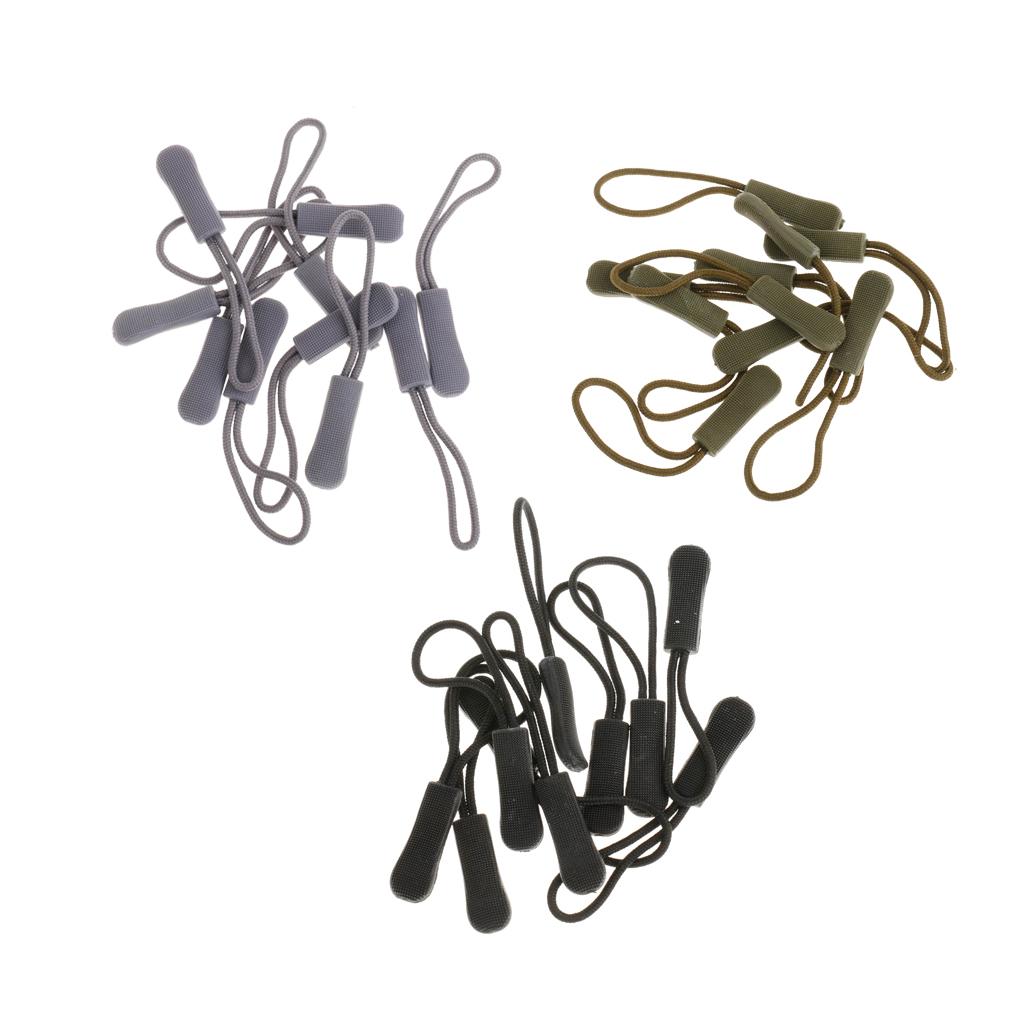 30pcs Non-slip Zipper Pull Cord Zip Puller Zip Fastener Buckle for Bag Cloth