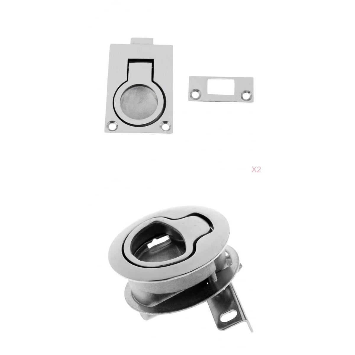 3x Marine Boat Hatch Latch Lock with Boat Door Hatch Cabinet Lift/Pull Ring
