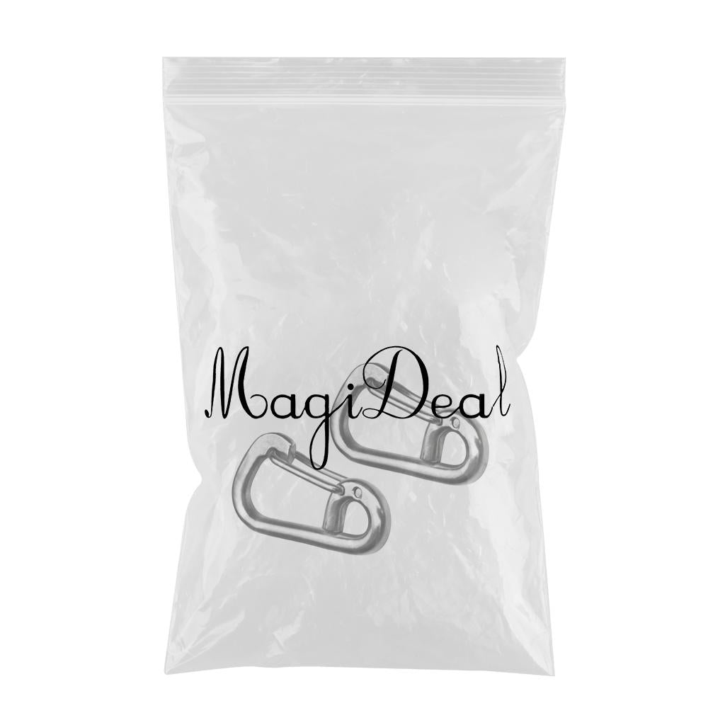 2pcs 140mm Stainless Steel Carabiners Snap Hook Buckle for Climbing Camping