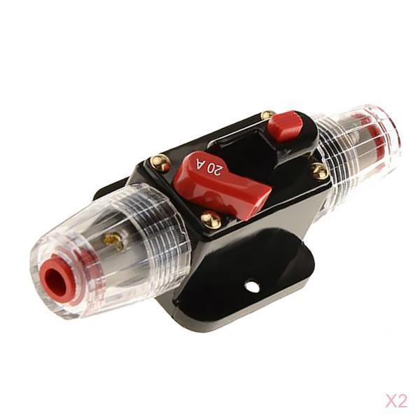 2Pcs 20A 12V DC Solar System Waterproof Circuit Breaker Reset Fuse Inverter