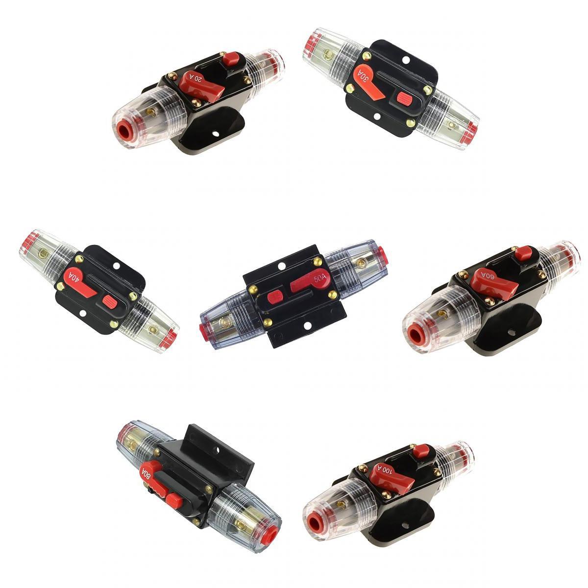 7Pcs 12V DC Solar System Waterproof Circuit Breaker Reset Fuse Inverter