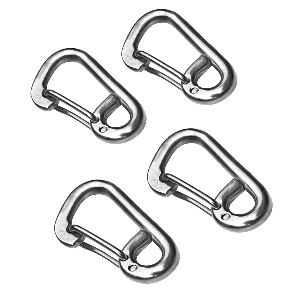 2pcs Stainless Steel Carabiners Spring Snap Hook for Climbing Camping Hiking