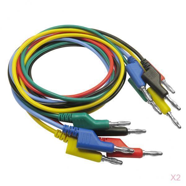 10 Pieces 4mm Banana to Banana Plug Test Cable Lead for Multimeter 5 Colors