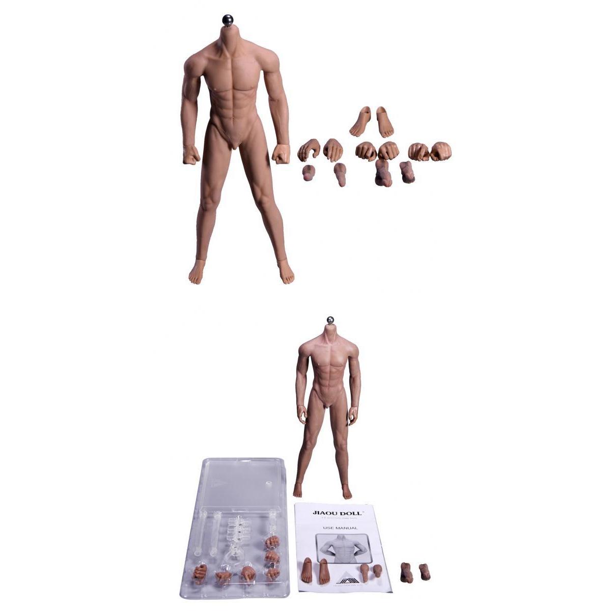 1/6 Super Flexible Male Seamless Body with Steel Skeleton Black & Wheat Skin