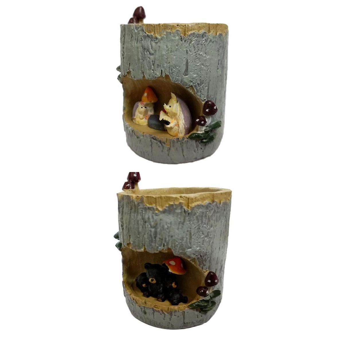 2 Piece Resin Animal Succulent Plant Flower Bed Pot Garden Planter Dollhouse