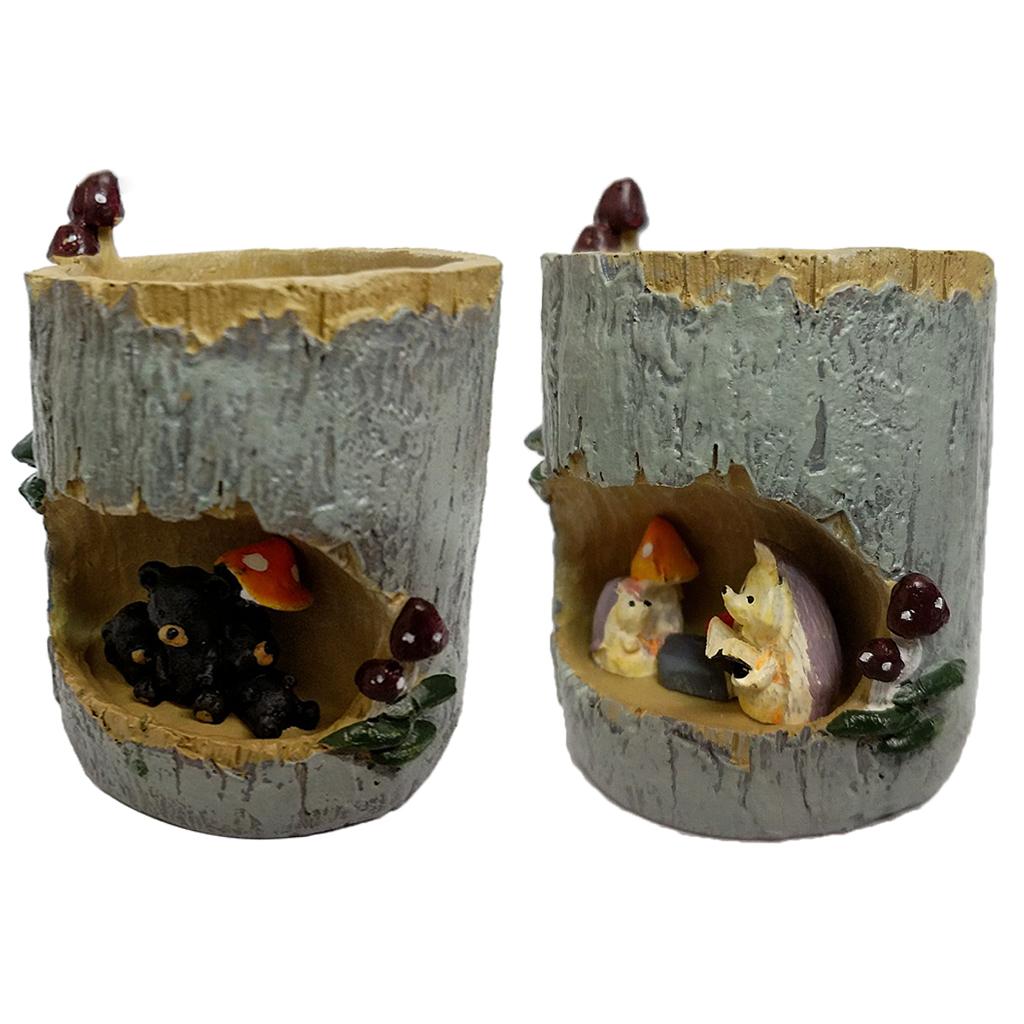 2 Piece Resin Animal Succulent Plant Flower Bed Pot Garden Planter Dollhouse