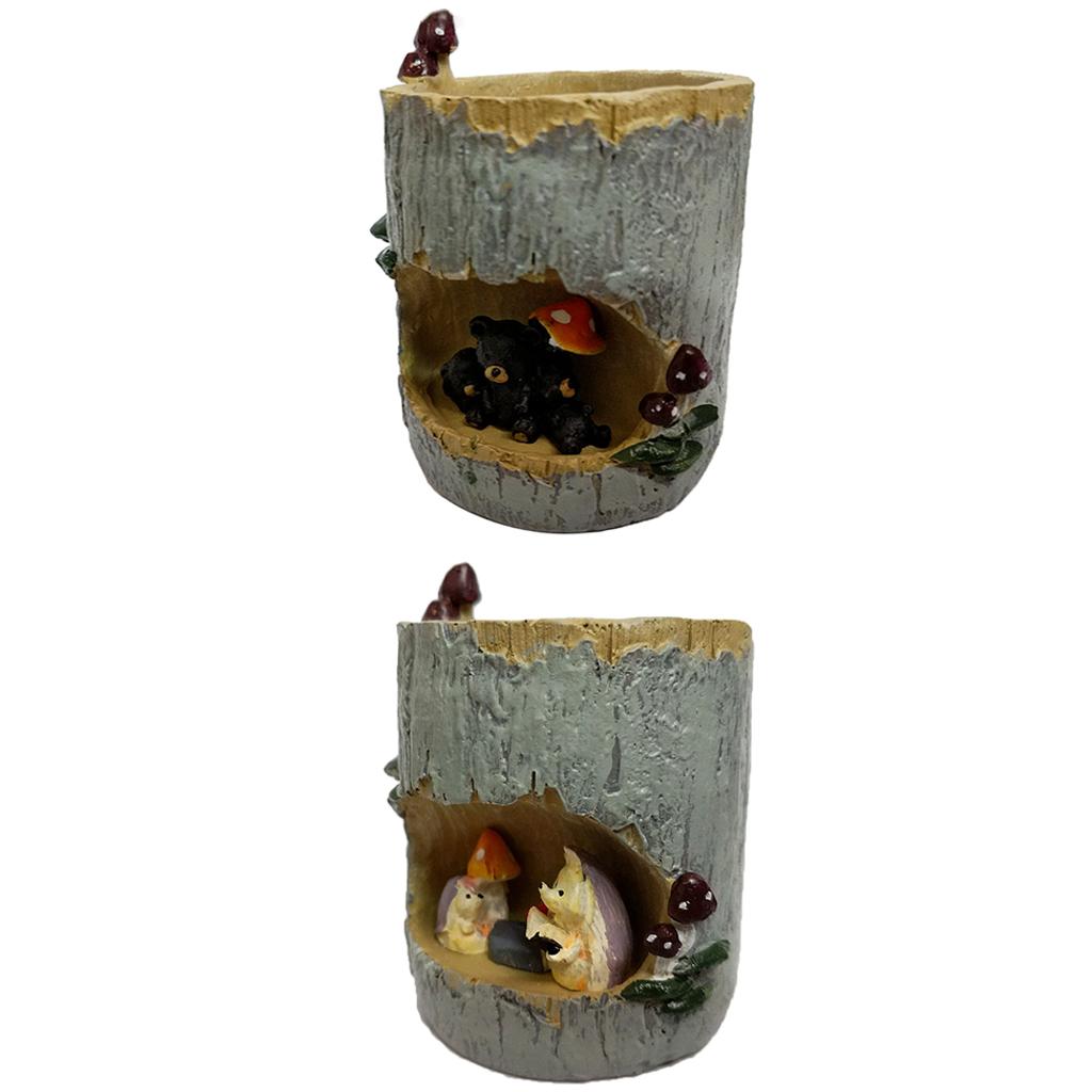 2 Piece Resin Animal Succulent Plant Flower Bed Pot Garden Planter Dollhouse